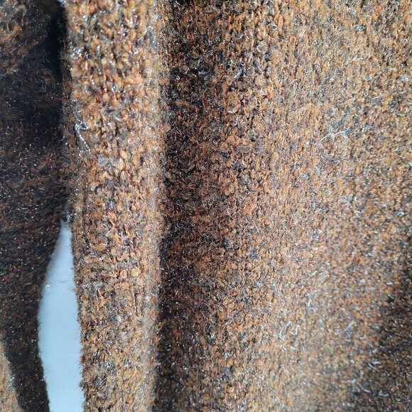 Clothes womens large brown metallic long duster cardigan coat acrylic blend - Picture 7 of 10
